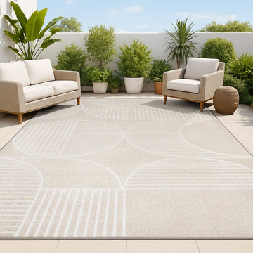 Nordby Geometric Arch Scandi Striped Area Rug